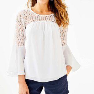 NWT-Lilly Pulitzer Amenna Blouse in Resort White